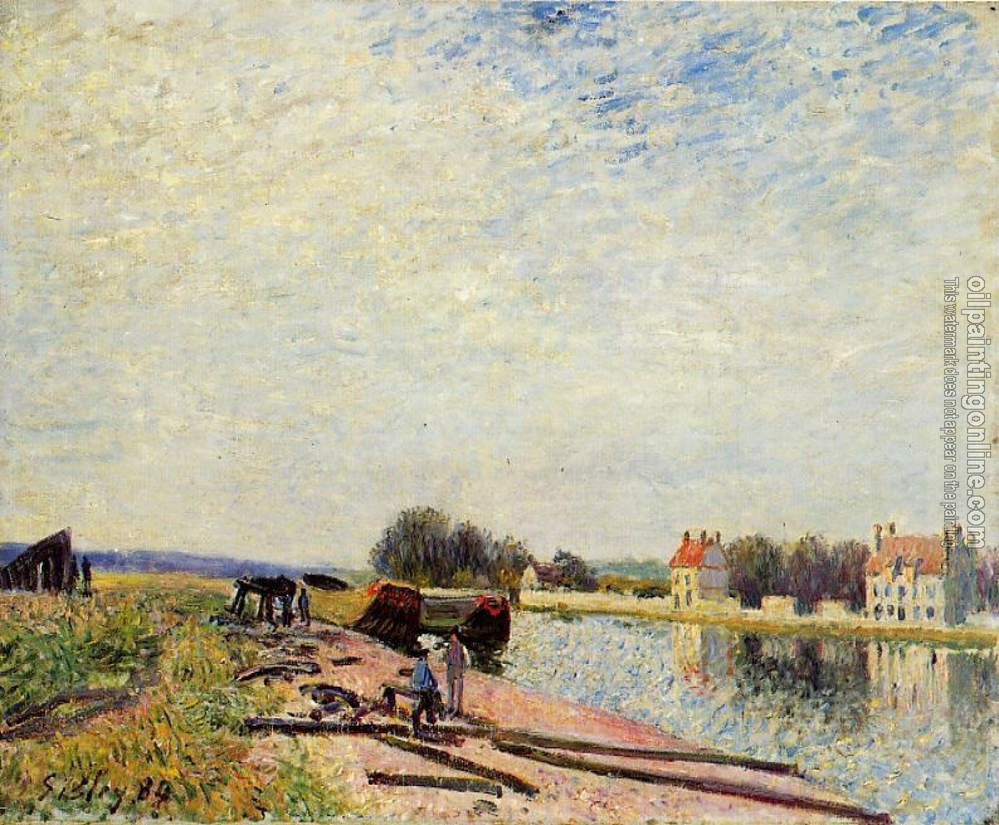 Sisley, Alfred - Barges on the Loing at Saint-Mammes